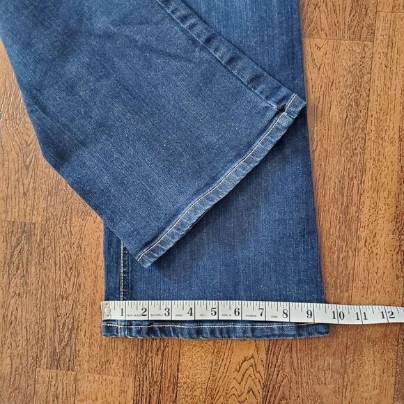 Ann Taylor Women Sz 6 Curvy Denim Blue Jeans Back Flap Pockets Thick Stitch Trim - Picture 8 of 8